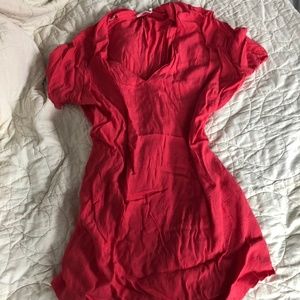 Coral Crinkly Lush Tunic